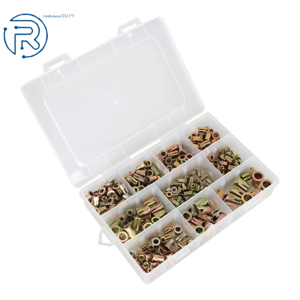 Set of 300 Zinc Steel Rivet Nuts for Various Applications