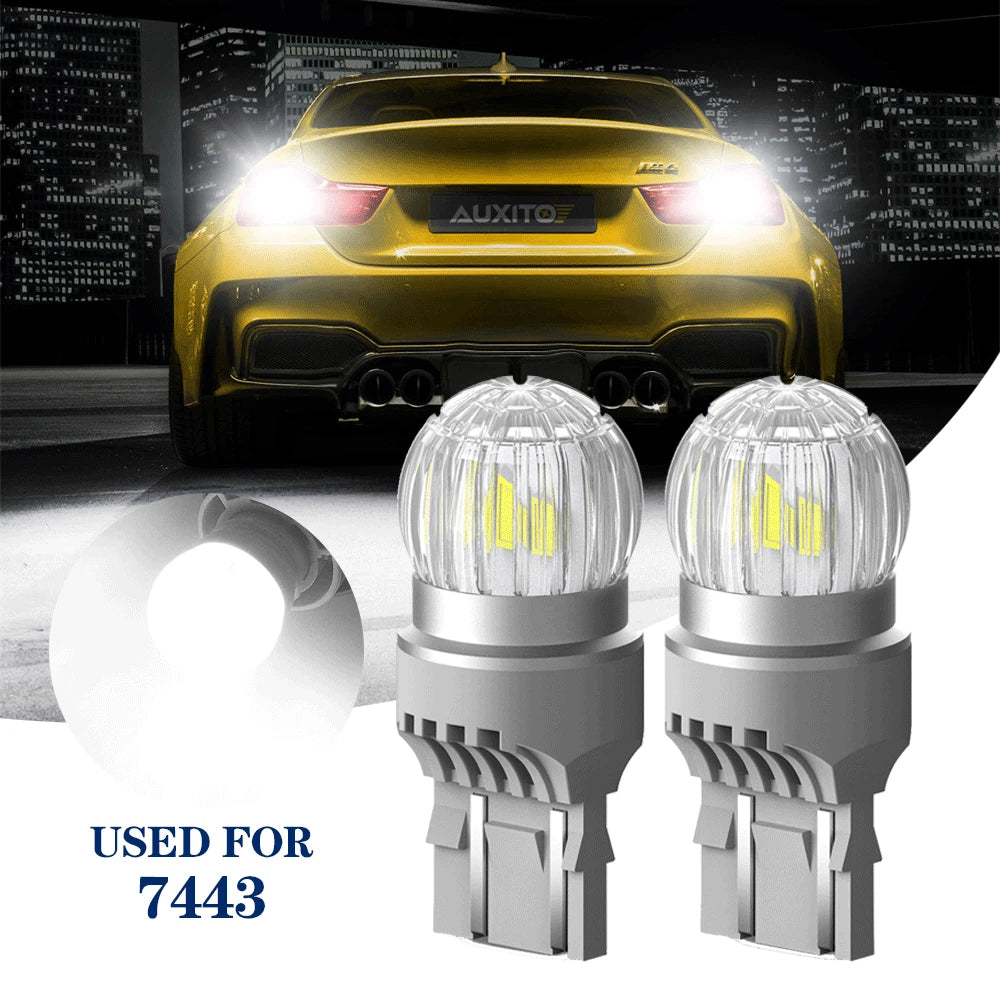 2X AUXITO LED White Back Up Reverse Light Bulb 7443 7440 (6000K, 2800LM)