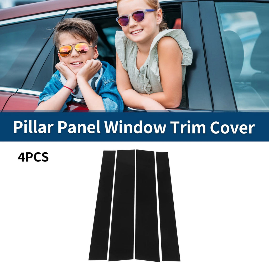 Set of 4 Car Pillar Window Trim Covers for Toyota Tundra (2007–2020) Black