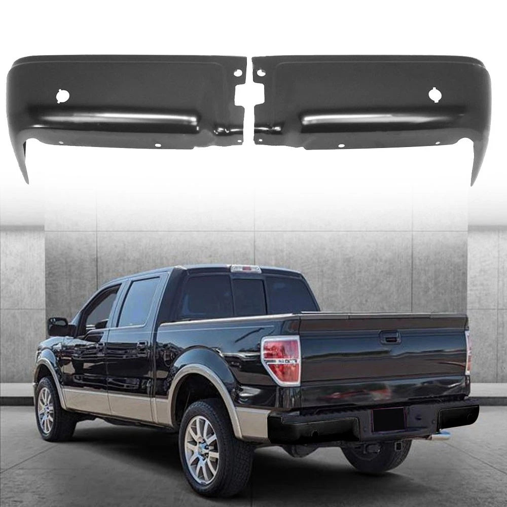 Set of 2 Primered Steel Rear Bumper Ends for Ford F150 (2009–2014)