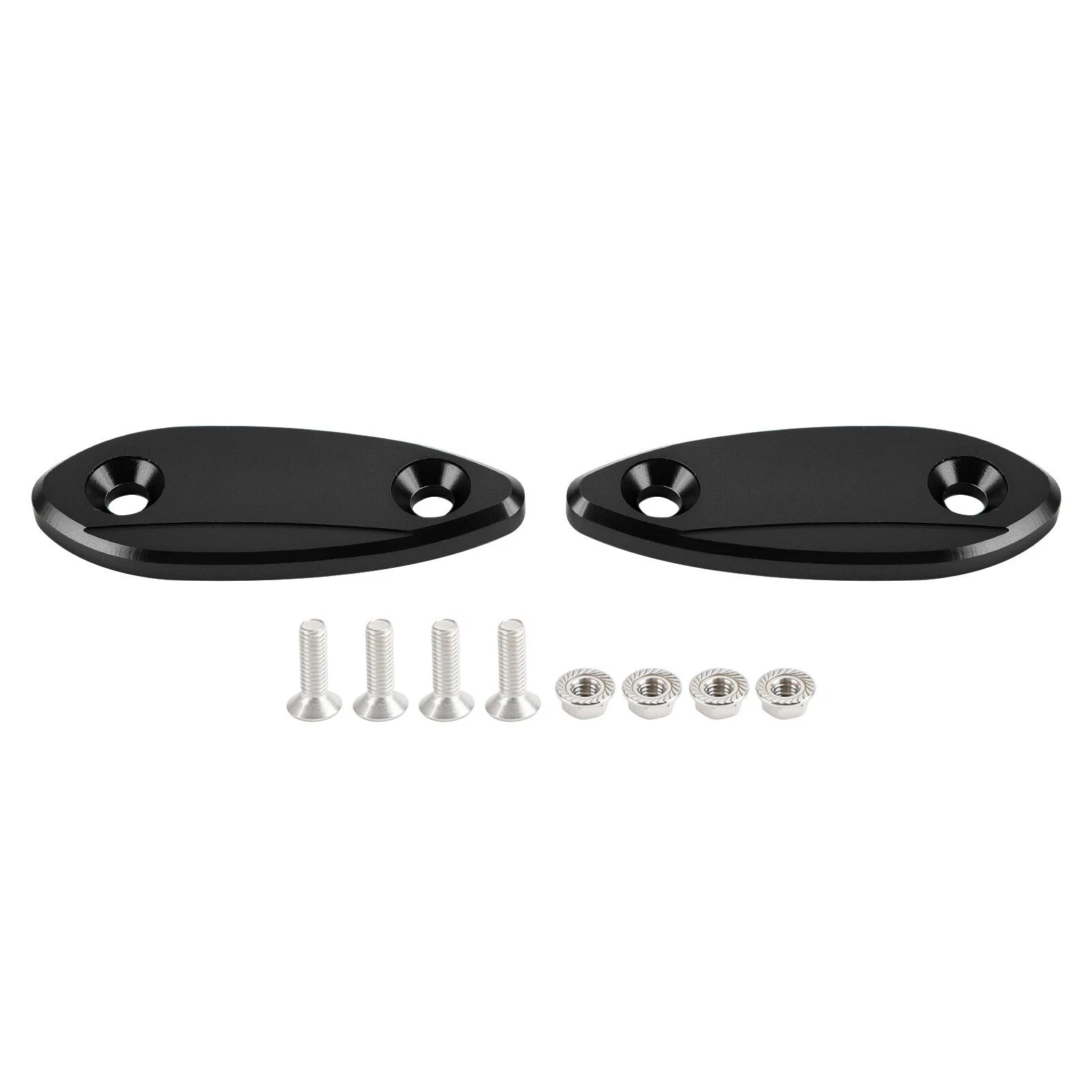 Mirror Block Off Plates Black for Kawasaki Ninja 250 300 400 650 (2013–2022) T9