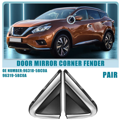 1 Pair Door Mirror Corner Fender for Nissan Murano (2015–2018)