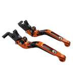 CNC Orange Extendable Brake Clutch Levers for Suzuki DL1000, GSX1400