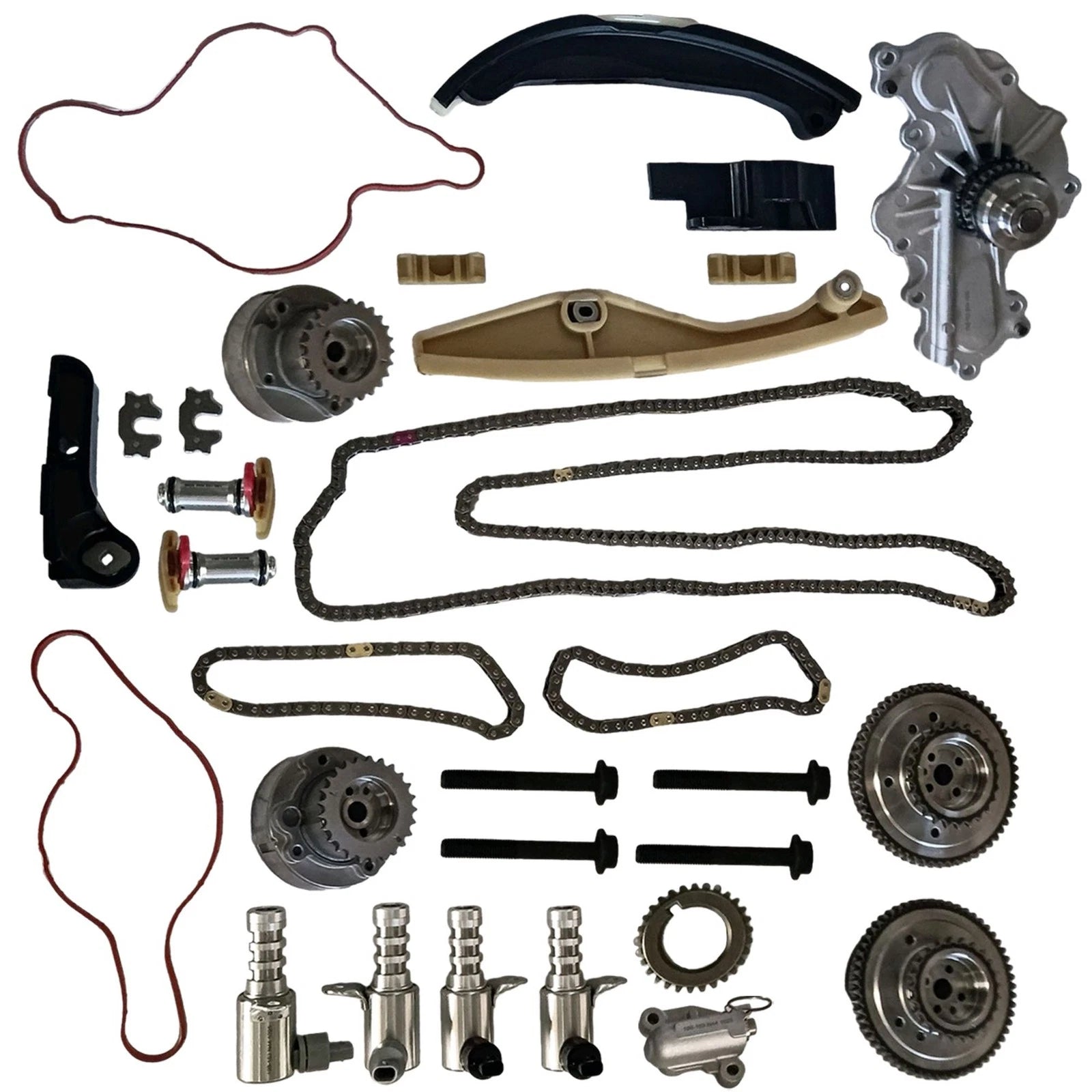 Engine Timing Chain Kit with Water Pump for Ford Explorer Flex Taurus Edge (2009–2019)