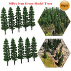 80pcs 9cm Model Trees for Train Railroad Landscape Layout