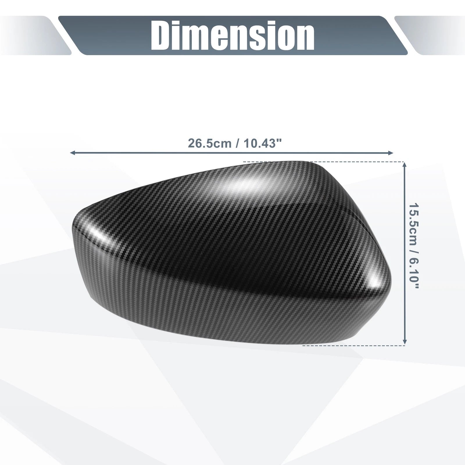 1 Pair Rearview Mirror Cover Overlay for Mazda 3 Axela (2014–2019) Carbon Fiber