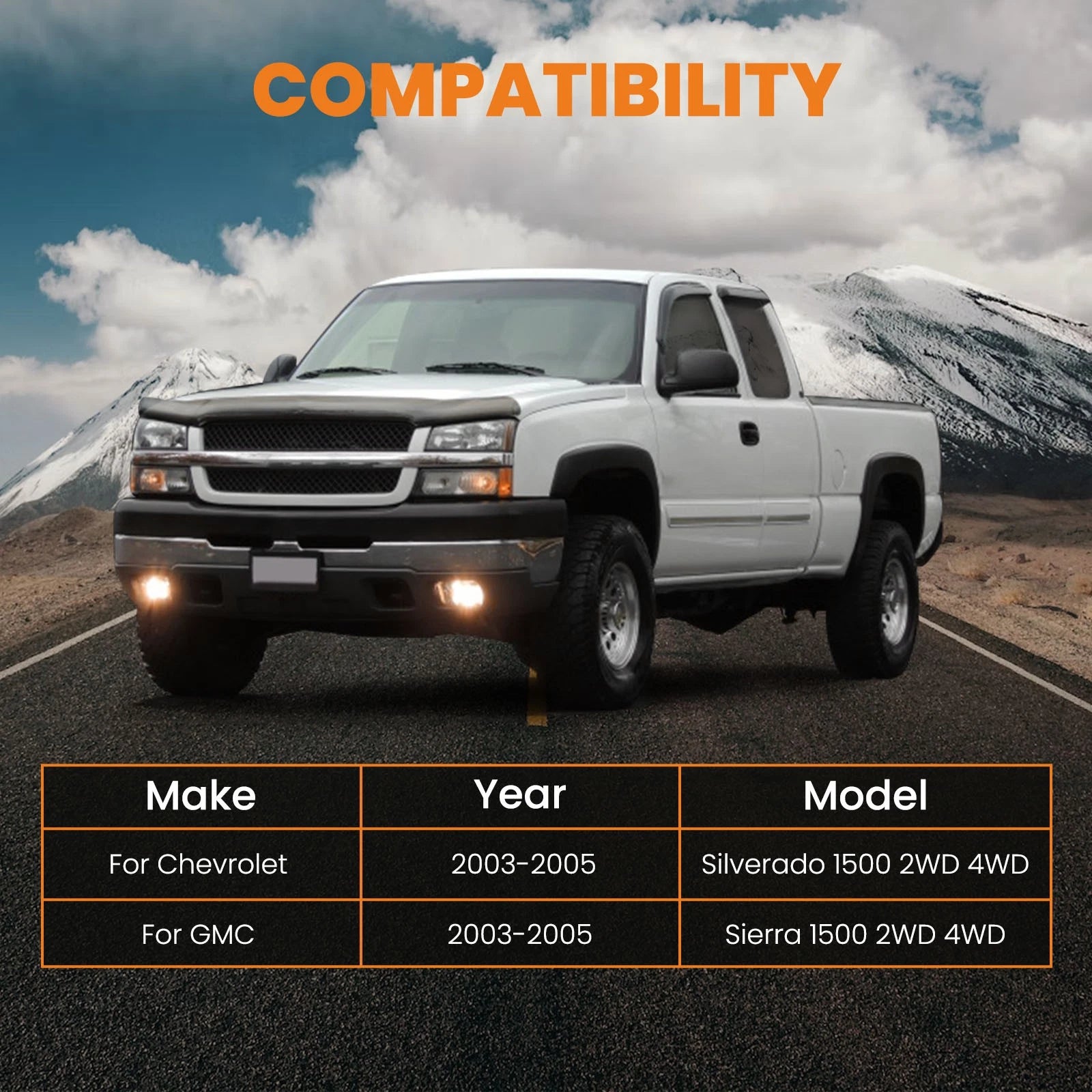 3" Body Lift Kit for GMC Sierra 1500 (2003-2005) Relocation Brackets + Blocks