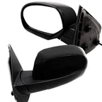 Set of 2 Black Smooth Power Heated Side Mirrors for Chevy GMC (2007-2013)