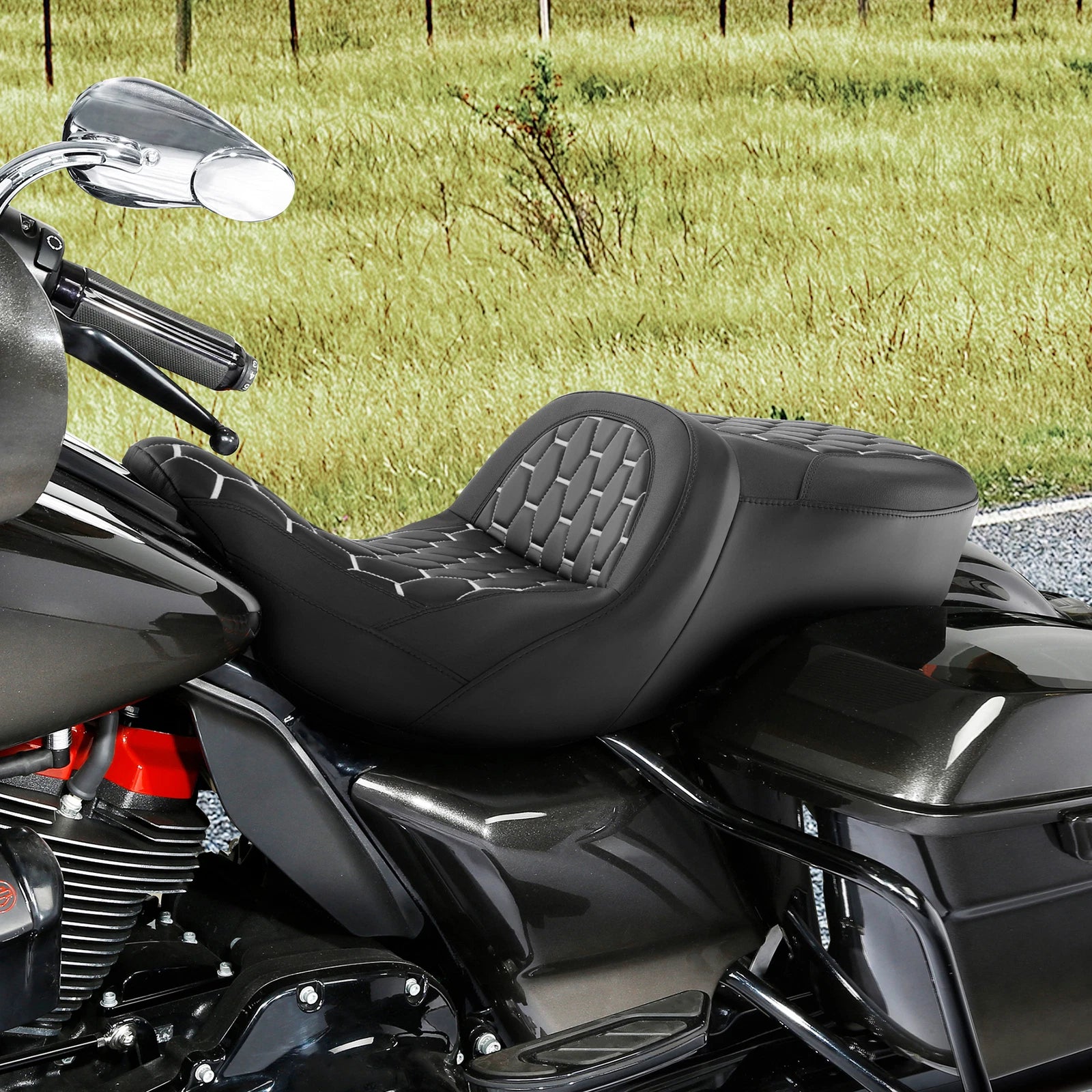 Gel Seat for Harley Street Glide, Road King (2009–2023) Black