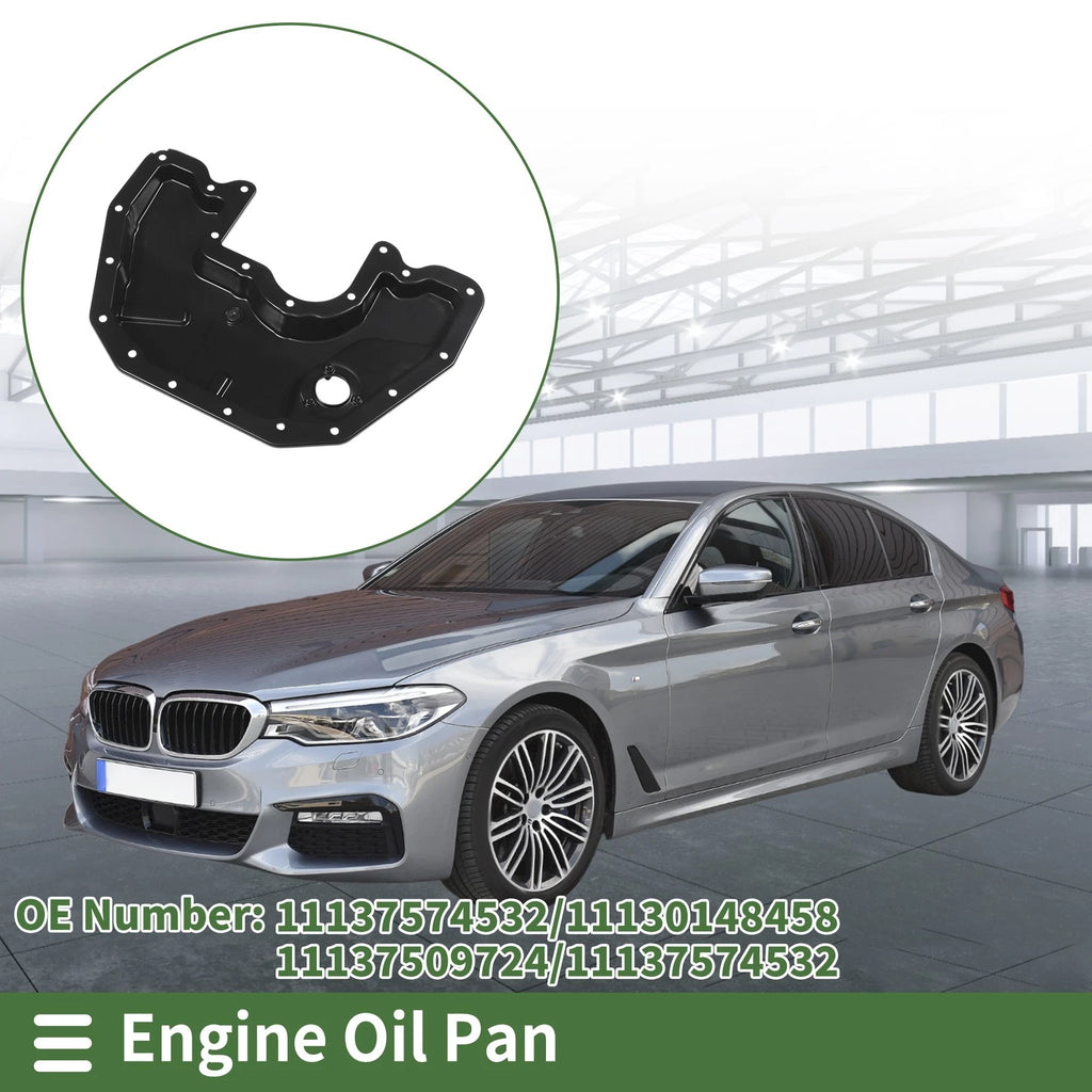 1 Pc Engine Oil Pan No.11137574532 for BMW 550i F11 (2010–2013) Iron Black
