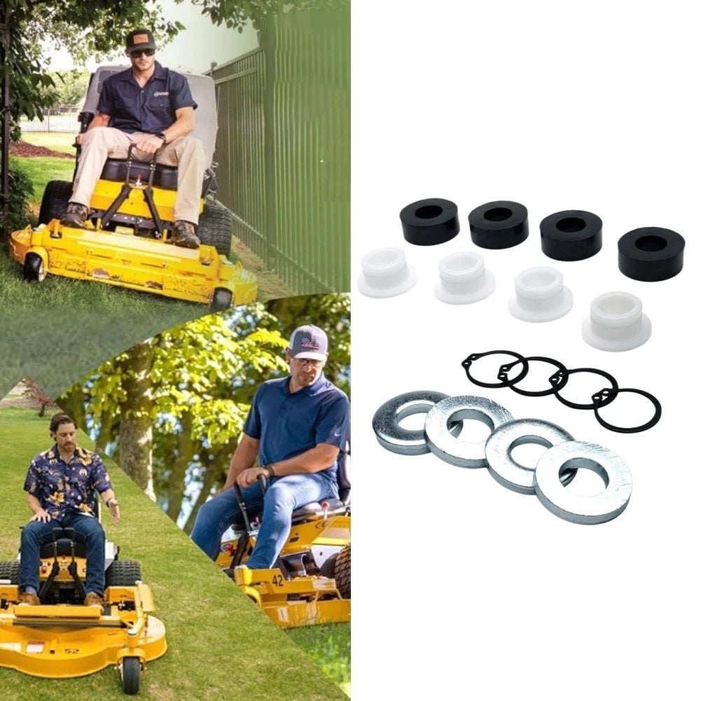 Deck Height Kit for Lawn Mower (Set of 4 Bushings, 4 Snap Rings, 4 Shock Bushings)