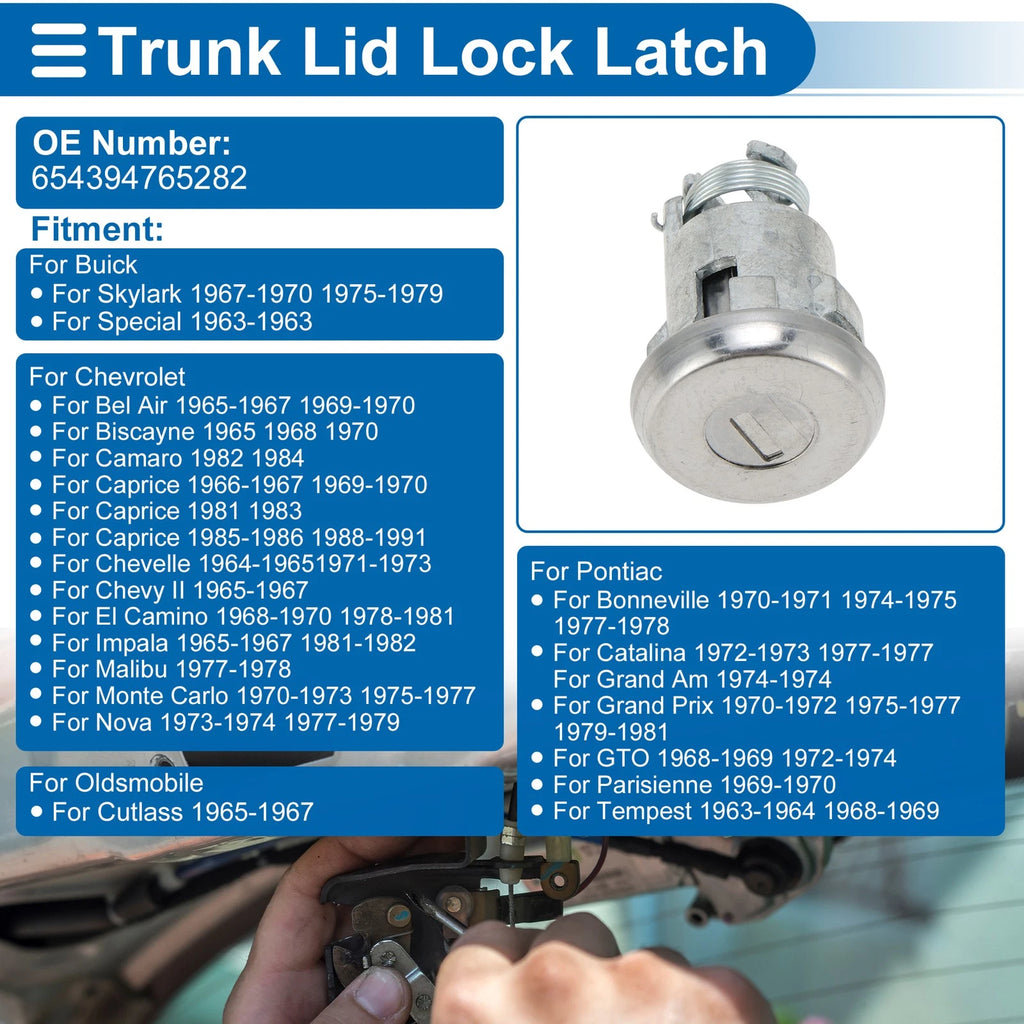 Trunk Lock Cylinder Set w/Tailgate Lock & Keys for Buick Special (1963)
