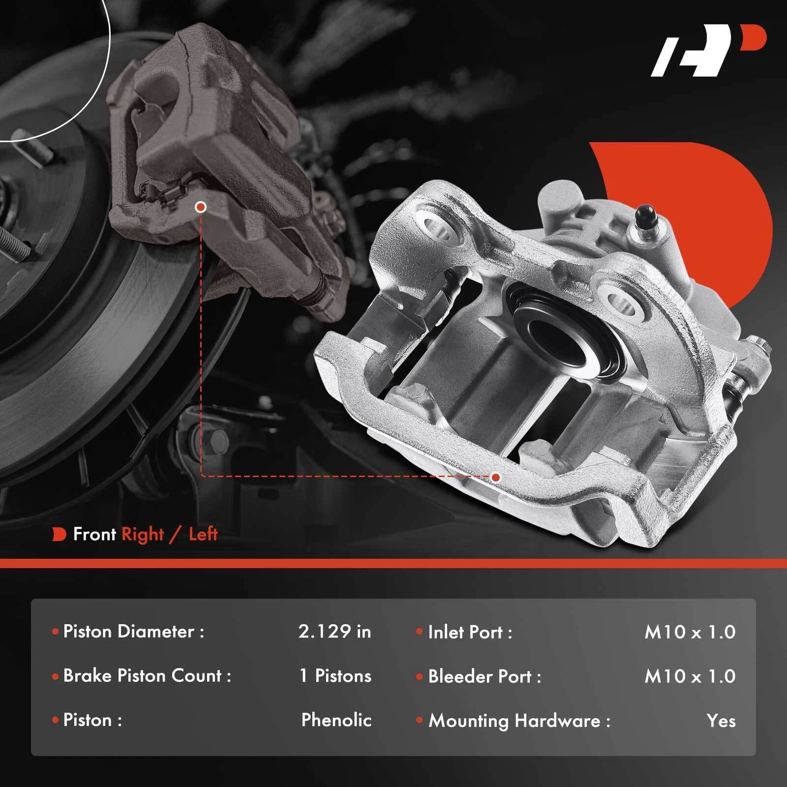 Front Brake Calipers + Ceramic Pads for Chevrolet Silverado 1500 (2007-2018)