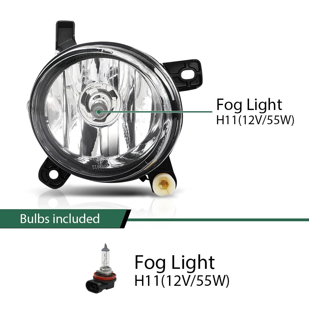 Set of 2 Front Bumper Fog Lights for Audi A4 S4 B8 (2009–2012)
