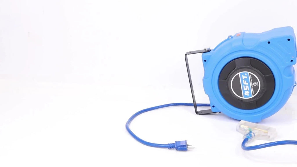 Retractable Extension Cord Reel 45FT for Power Tools