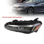 LED Front Headlight Assembly Left Chrome for Honda Civic Sedan (2022–2024)