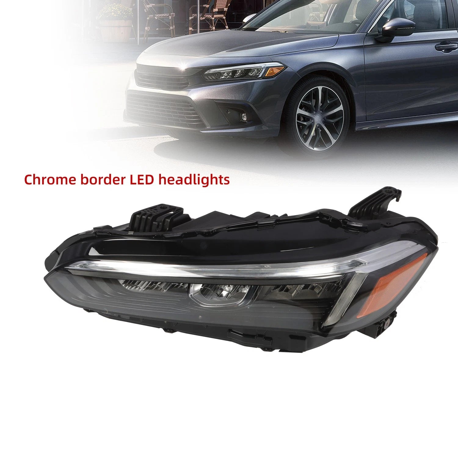 LED Front Headlight Assembly Left Chrome for Honda Civic Sedan (2022–2024)