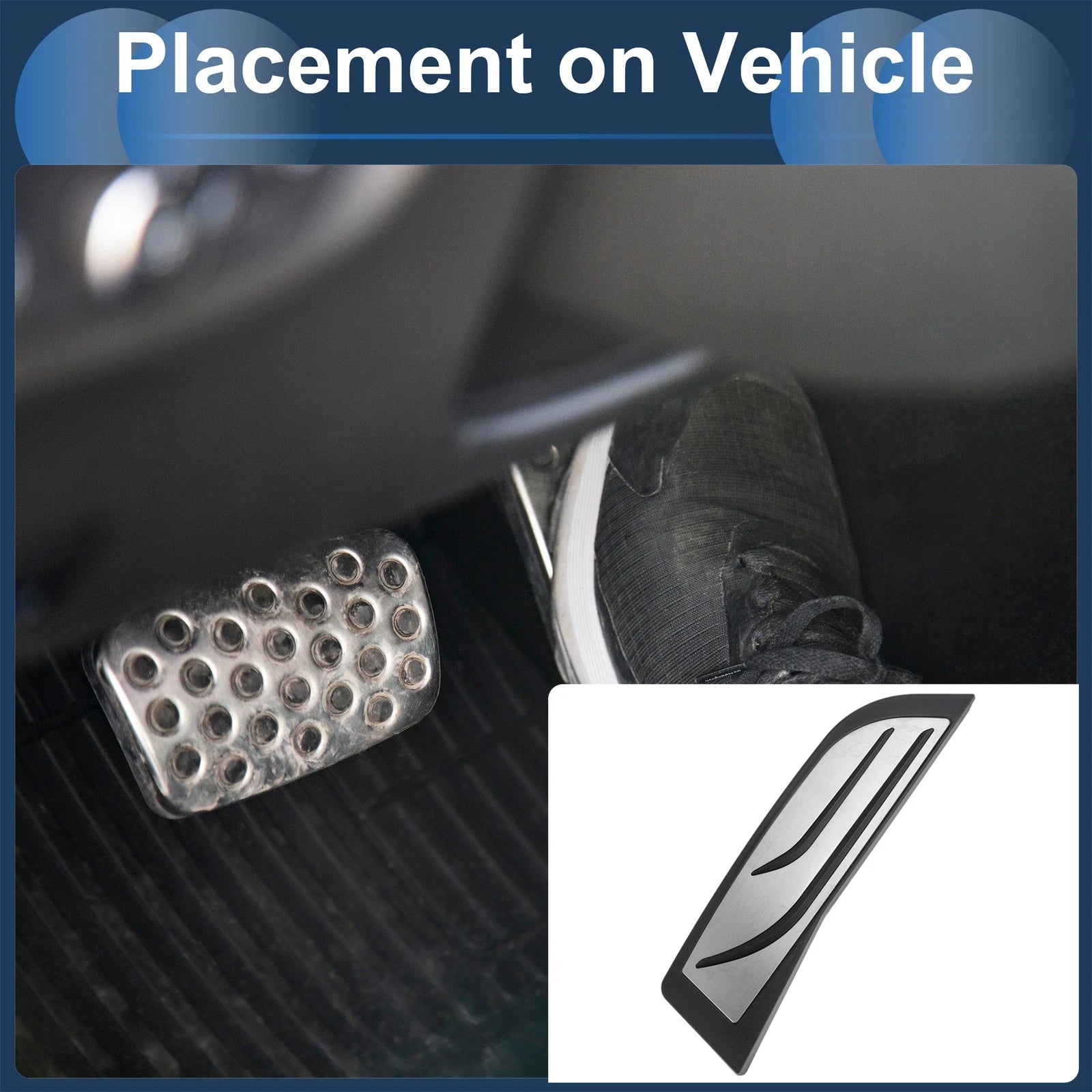 1 Pc Footrest Pedal Cover for BMW 2 Series (2014–2019) Silver Tone