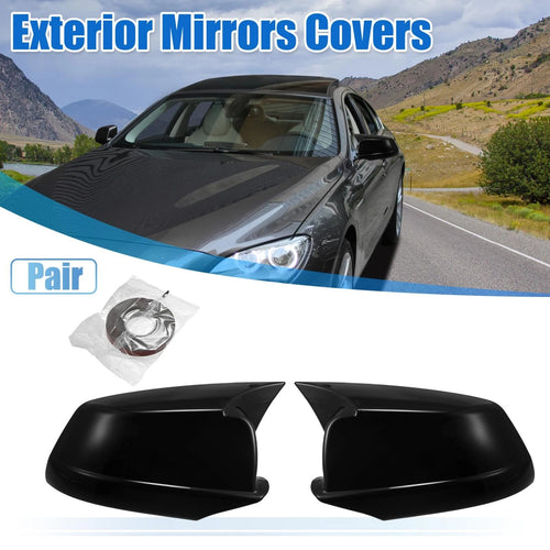 1 Pair Door Wing Rearview Mirror Cover Cap Black for BMW 535i GT (2011–2013)