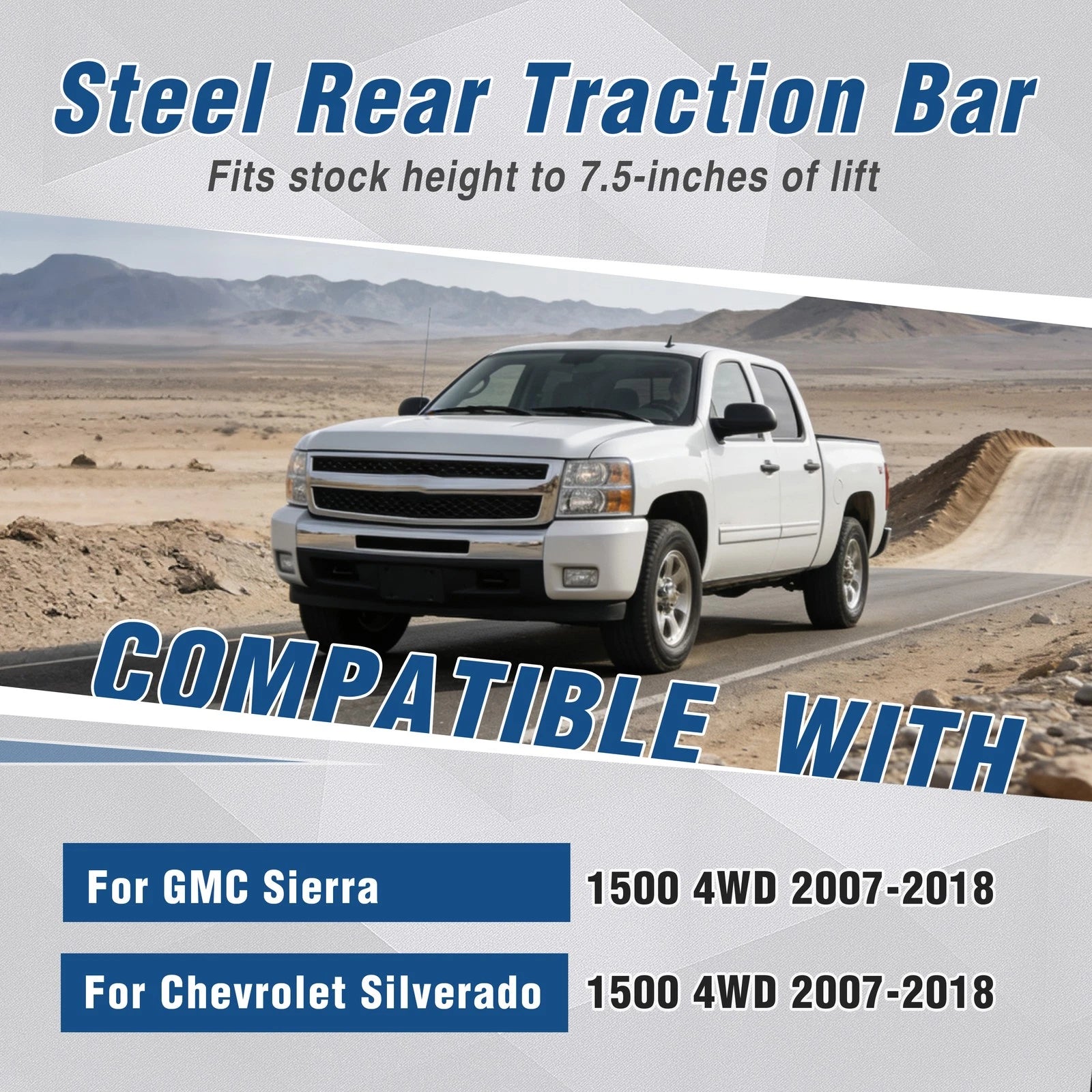 Steel Rear Traction Bar for Chevy Silverado GMC Sierra 1500 (2007–2018) 4WD