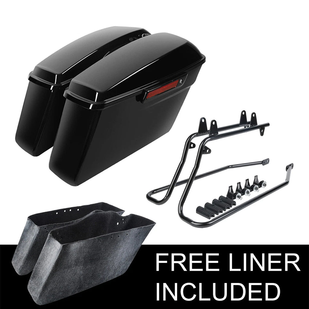 Saddlebag Black Latch Conversion Bracket for Harley Softail Fatboy (1984–2017)