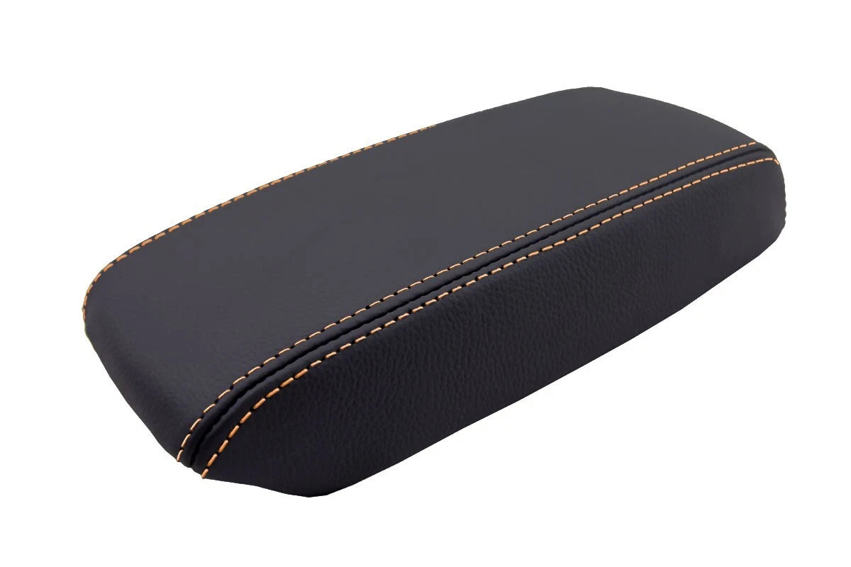 Leather Console Lid Armrest Cover for Acura Integra (1994–2001) Orange Stitch