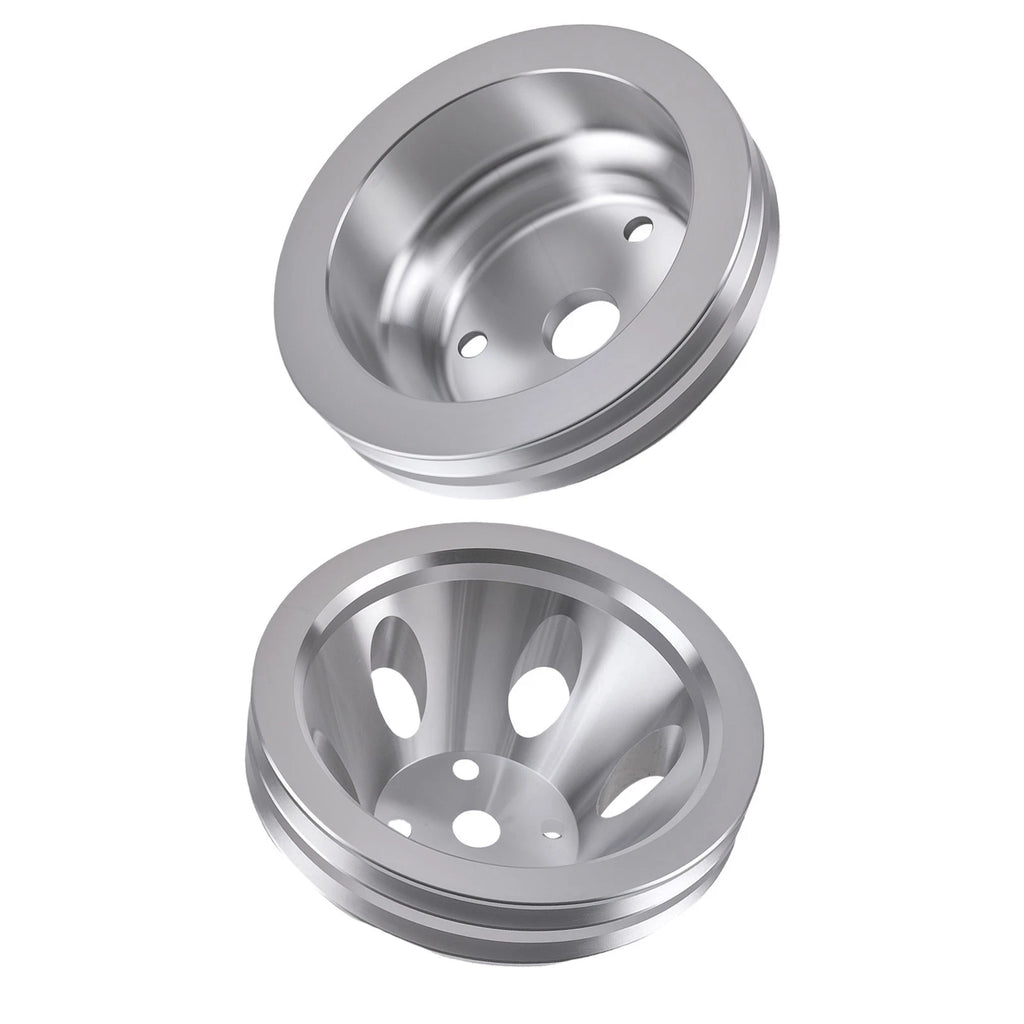 Double Groove V-Belt Crankshaft Pulley for Chevy SBC 265-400 (1969–1986)