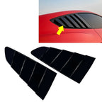 Glossy Black Rear Quarter Window Louvers for Ford Mustang (2015–2023)