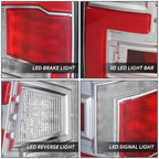 Chrome Red Full LED Light Bar Projector Tail Light Assembly for Ram 1500 (2019–2024)