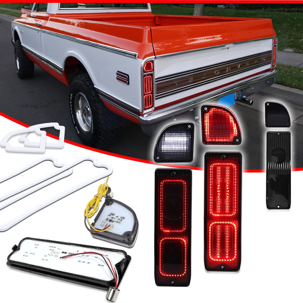 Set of 4 Smoke LED Taillamps for 67-72 Chevy GMC Pickup Truck