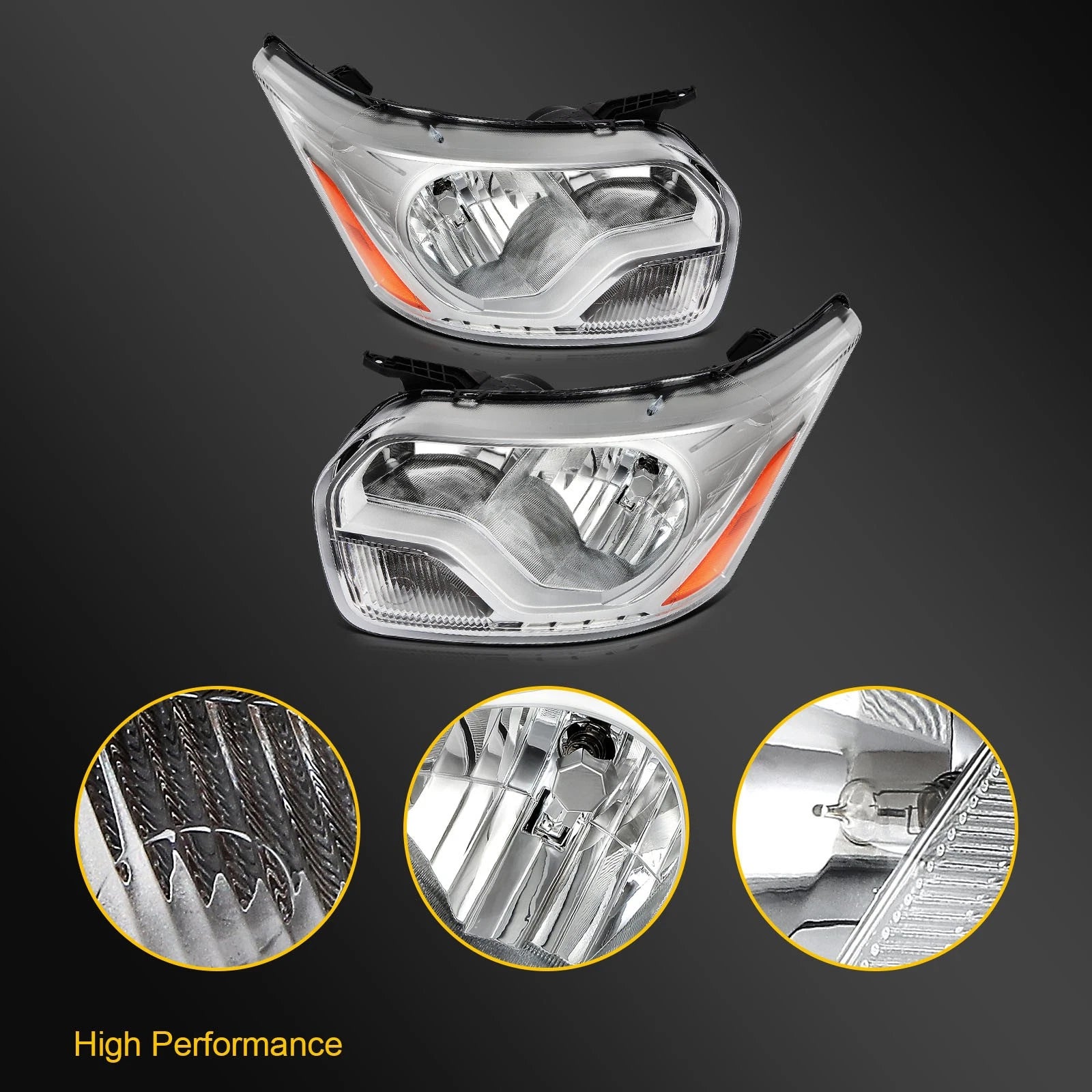 Pair Headlight Assembly for Ford Transit 150 250 350 (2015–2023)