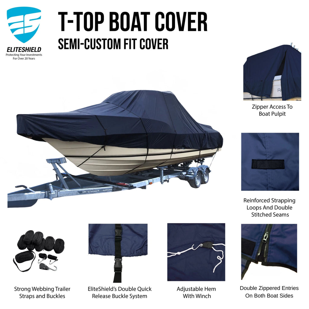 Boat Cover for Boston Whaler 285 Conquest (T-Top Hard-Top)