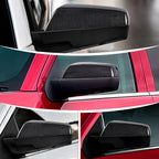 2X Glossy Carbon Fiber Mirror Cover Caps for Silverado Sierra (2014–2019)