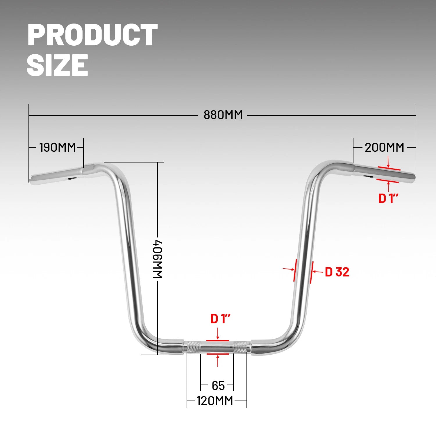 16" Ape Hanger Handlebar for Harley Touring Sportster 883