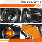 Projector Headlights for Subaru Outback/Legacy (2010–2014) - Amber Side Black