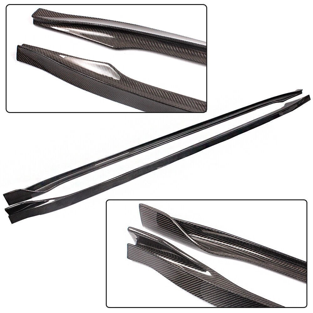 Set of 2 Carbon Fiber Side Skirts for Tesla Model 3 (2017–2023)
