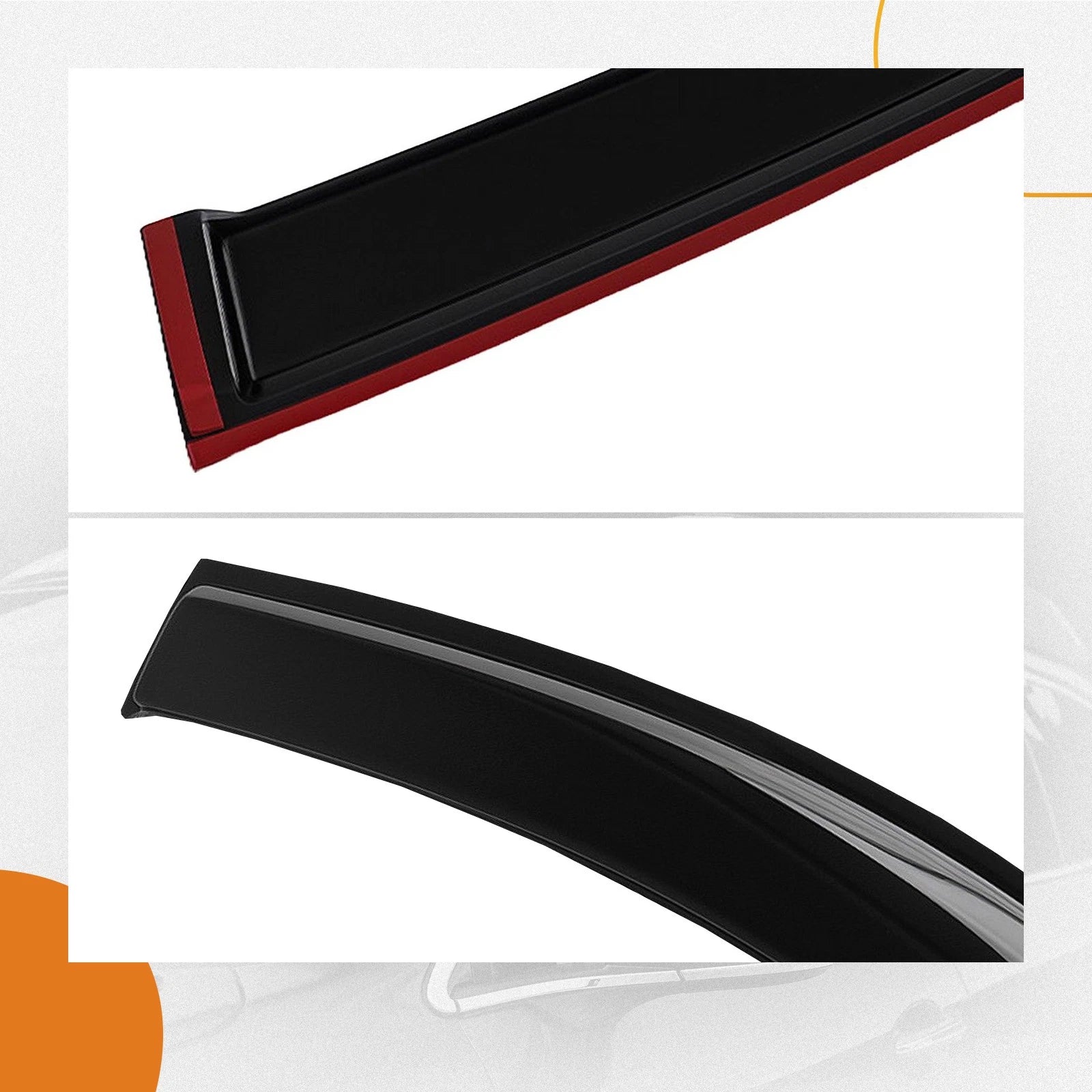 Set of 4 Window Visors for Hyundai Elantra (2021-2024) Black