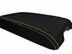 Console Lid Cover for Infiniti G35 Coupe (2002–2007) Carbon Fiber Yellow Stitch