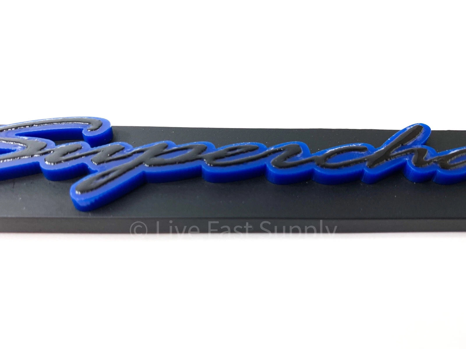 Matte Black Premium License Plate Frame w Blue Outline for Universal Vehicles