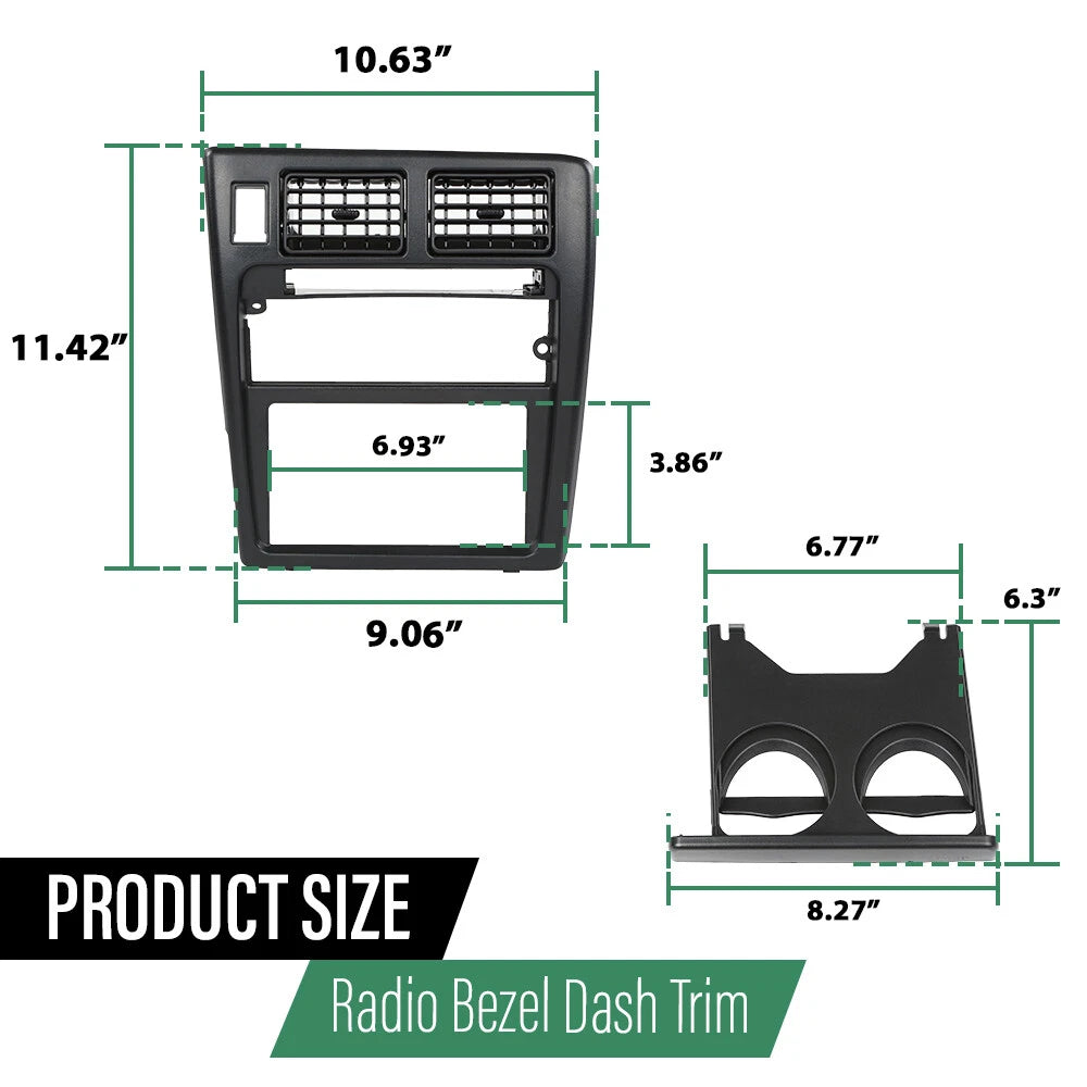Dash Center Air Vent Radio Bezel Trim Panel for Toyota Tacoma (1995–1997)