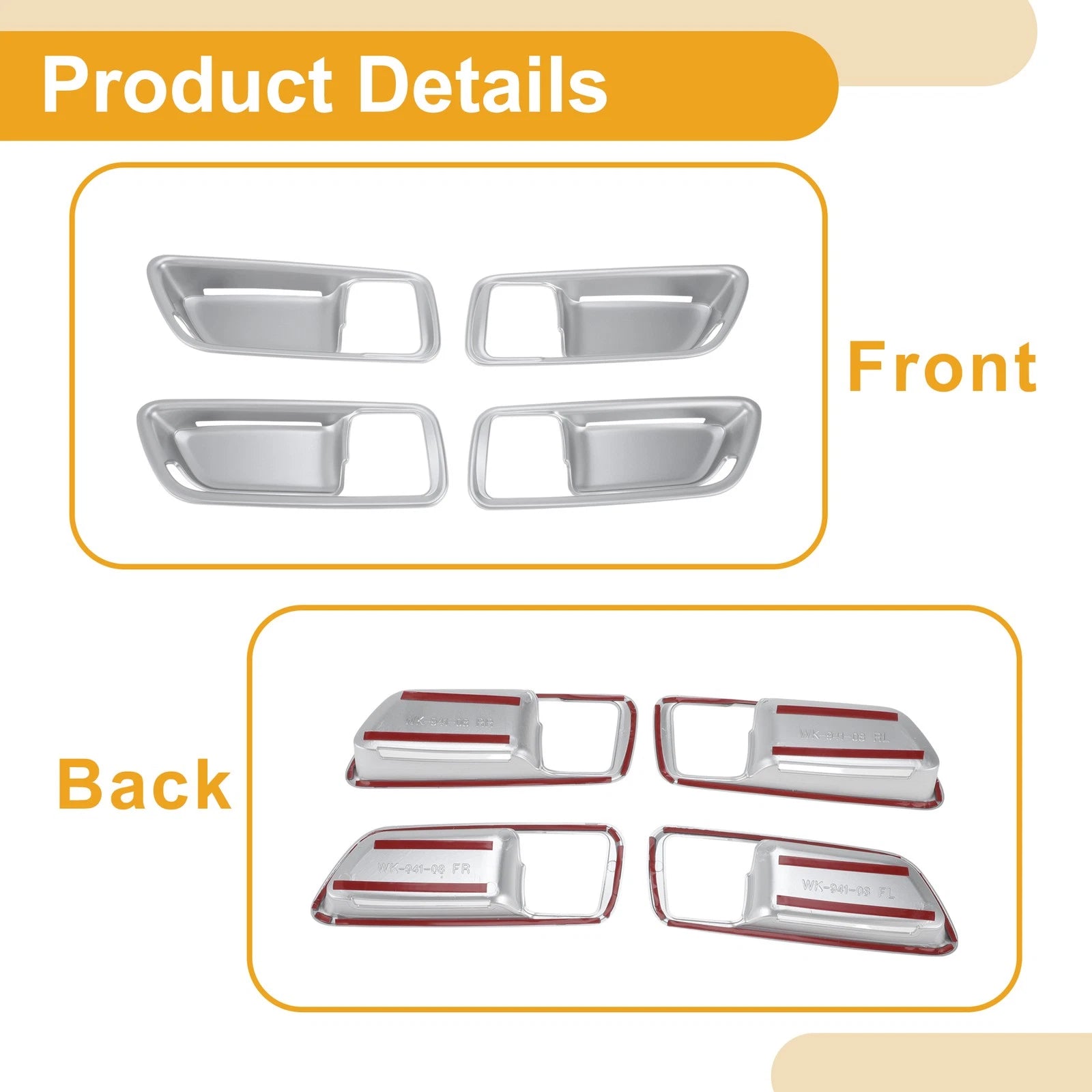 Interior Door Handle Bowl Cover Trim for Honda CHR (2024–2025) Silver Tone
