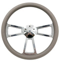 Polished 5 Hole Steering Wheel 18 Inch Gray for Peterbilt Kenworth Freightliner (1998–2024)