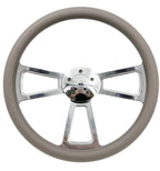 Polished 5 Hole Steering Wheel 18 Inch Gray for Peterbilt Kenworth Freightliner (1998–2024)