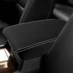 Leather Console Lid Armrest Cover for Acura TSX (2009–2014) White Stitch