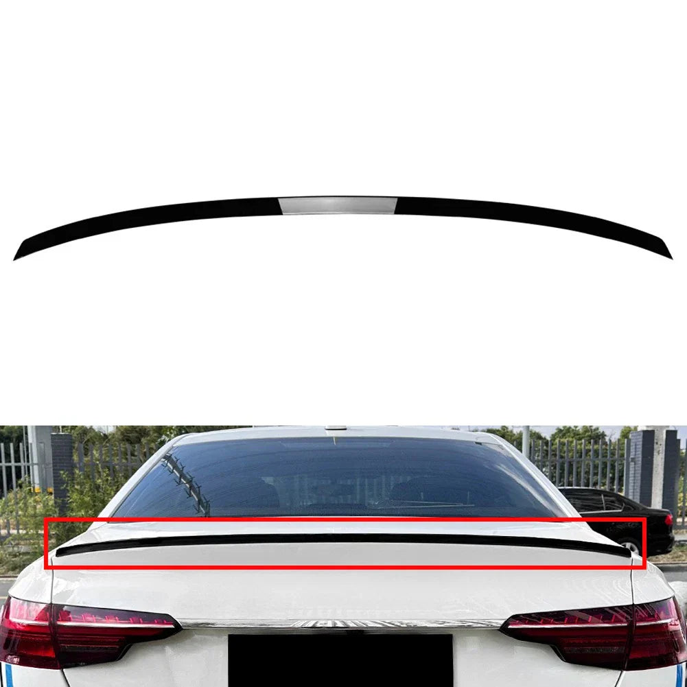 Glossy Rear Trunk Lip Spoiler for Audi A4 S4 (2017-2024)