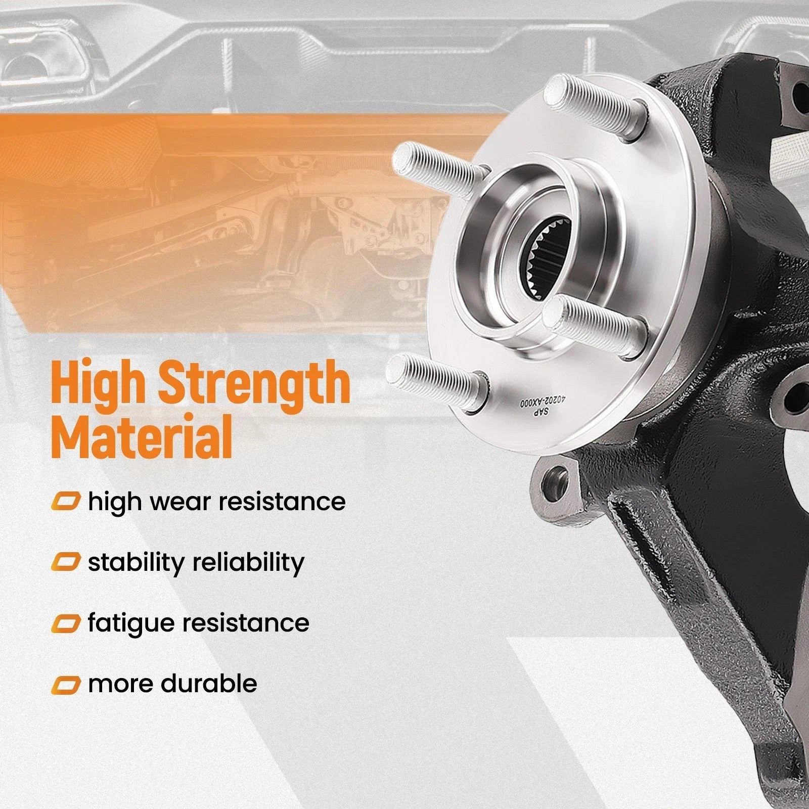 Pair Front Knuckles with Wheel Hub Bearings for Nissan Versa & Versa Note (2014-2019)