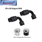 2Pcs 90° Swivel Hose Line End Fitting Adaptor for AN8 (Fuel Oil)