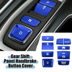 9pcs Gear Shift Panel Switch Button Cover Trim for Honda Accord (2018–2022) Blue