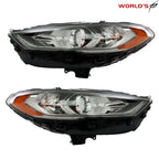 Set of 2 Halogen Headlights with LED DRL for Ford Fusion (2017–2019)