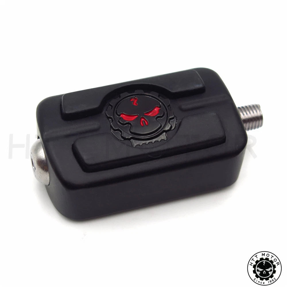 Black Skull Skeleton Head Shift Peg Cover for Harley Davidson